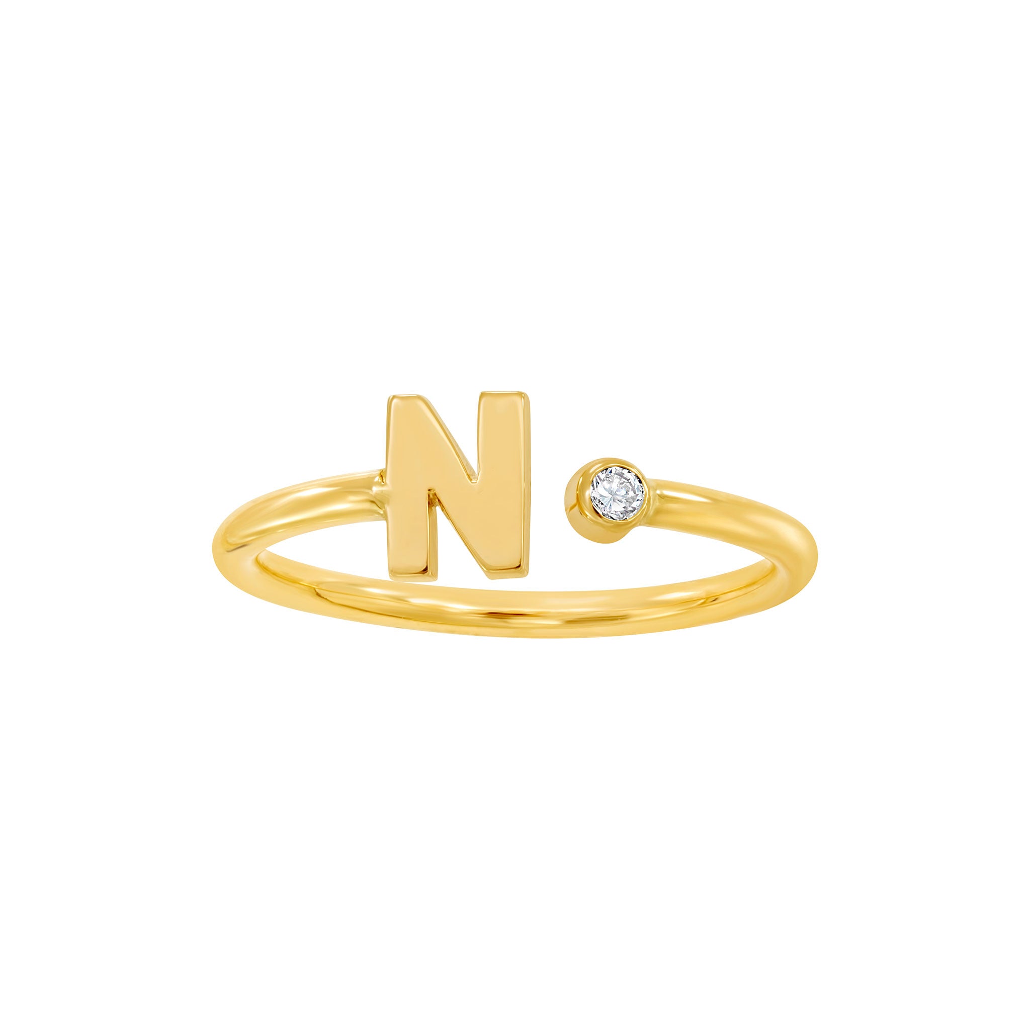 Letter & Diamond Ring| LeahJessica Jewelry